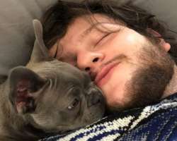 The star has adopted a dog with whom he loves to play in his free time.